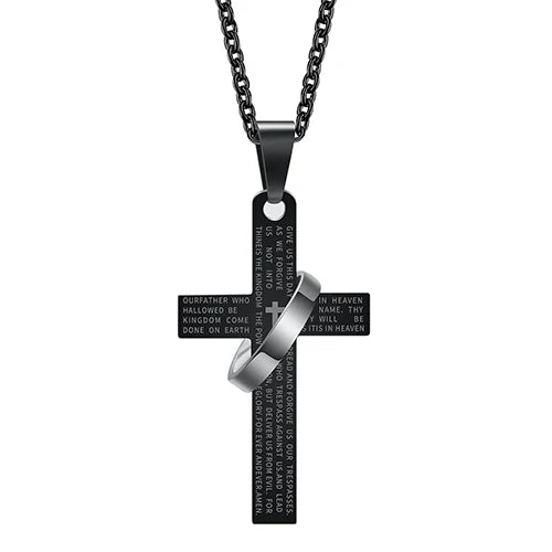 Christian Bible Cross Stainless Steel Statement Necklace – Unisex Catholic Religious Jewelry - Image 14