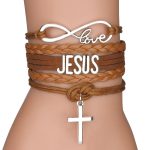 Multilayer Jesus Loves Letter Leather Bracelet