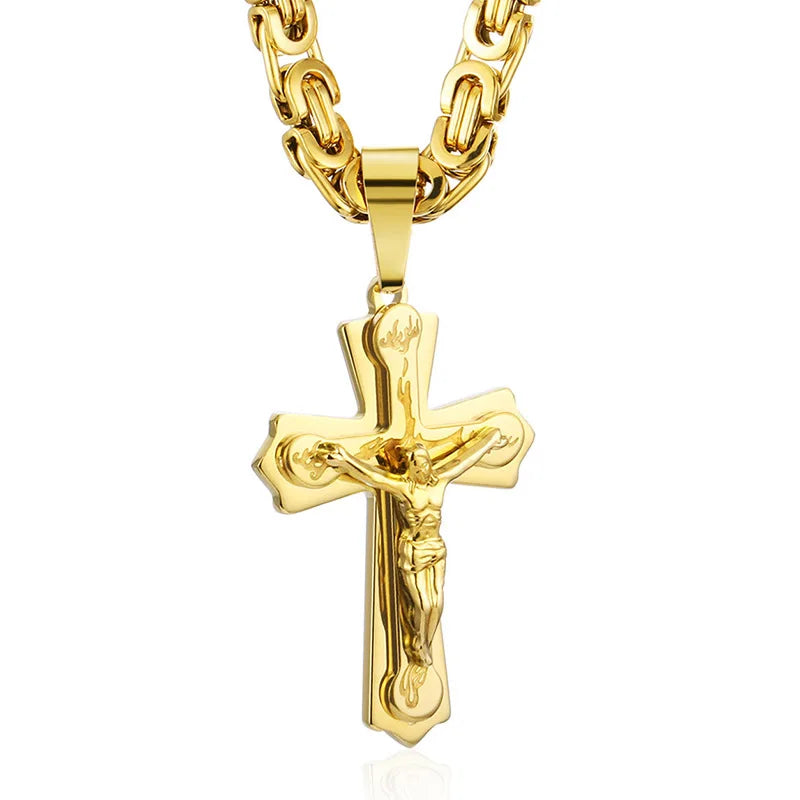 Diyalo Religious Jesus Cross Necklace for Men - Image 6