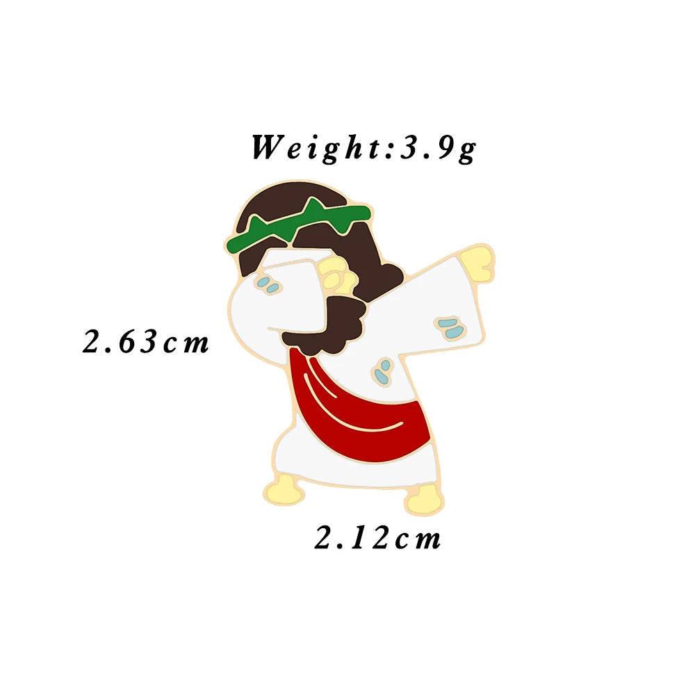 Jesus Messiah Shirt Lapel Pins Cartoon Character Brooches Enamel Christian Faith Icon Badge Clothes Bag Jewelry Gift for Friend - Image 6