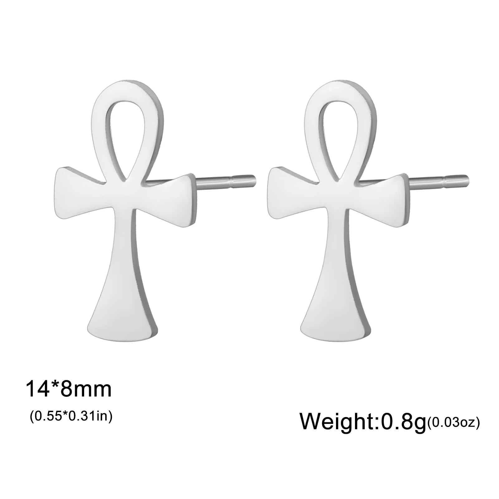 Lucktune Egyptian Ankh Cross Stud Earrings – Symbol of Life Amulet Jewelry for Women - Image 7