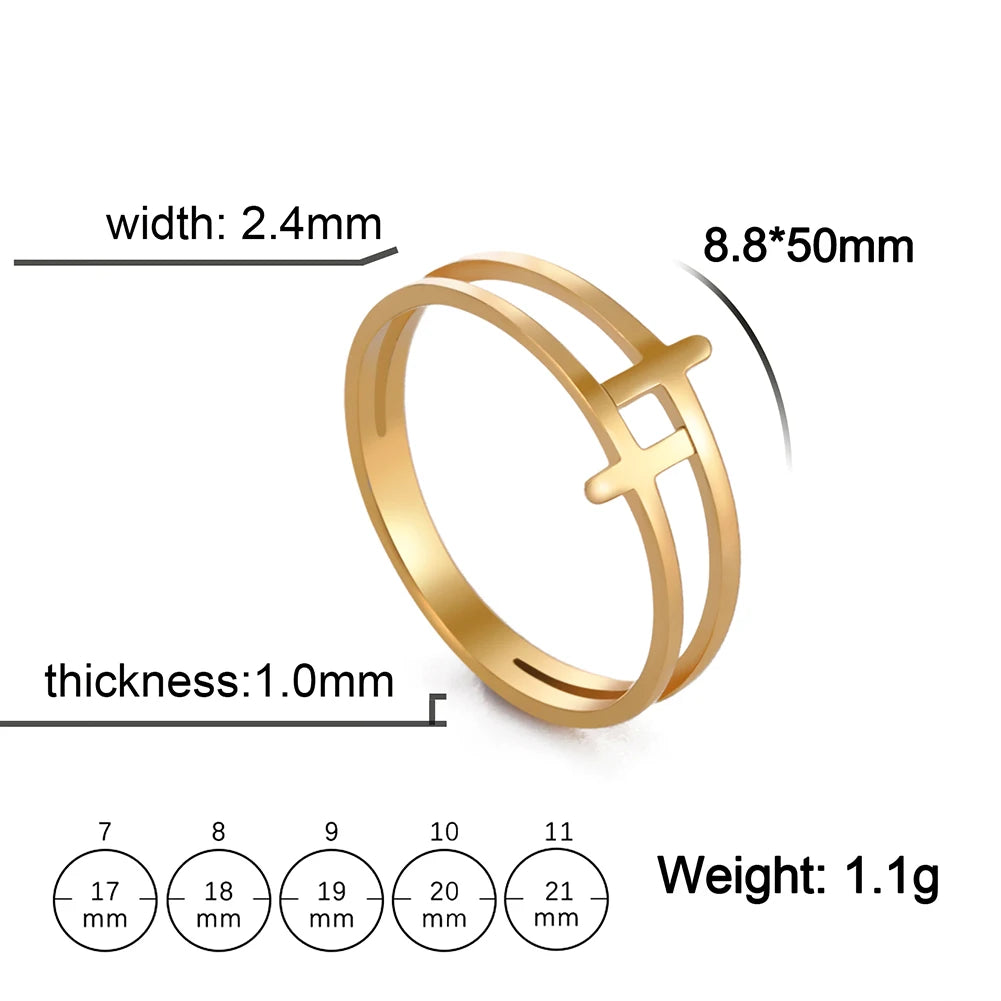 COOLTIME Gothic Cross Couple Rings - Image 9