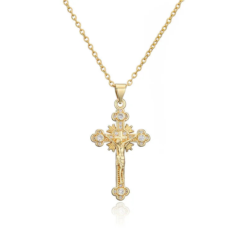 NEWBUY Gold Color Jesus Cross Pendant Necklace – Stainless Steel Christian Jewelry for Men & Women - Image 15