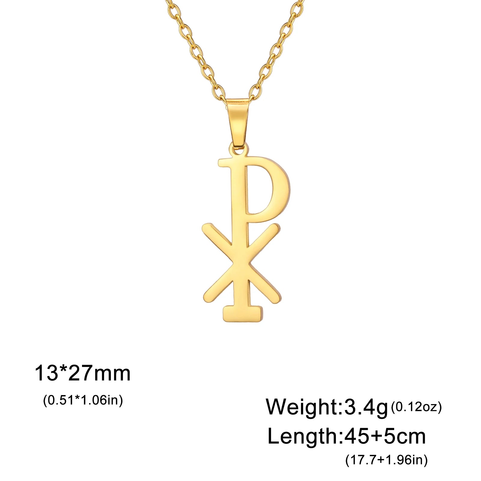 Chi Rho Necklace – Stainless Steel Christian Pendant for Men & Women - Image 7