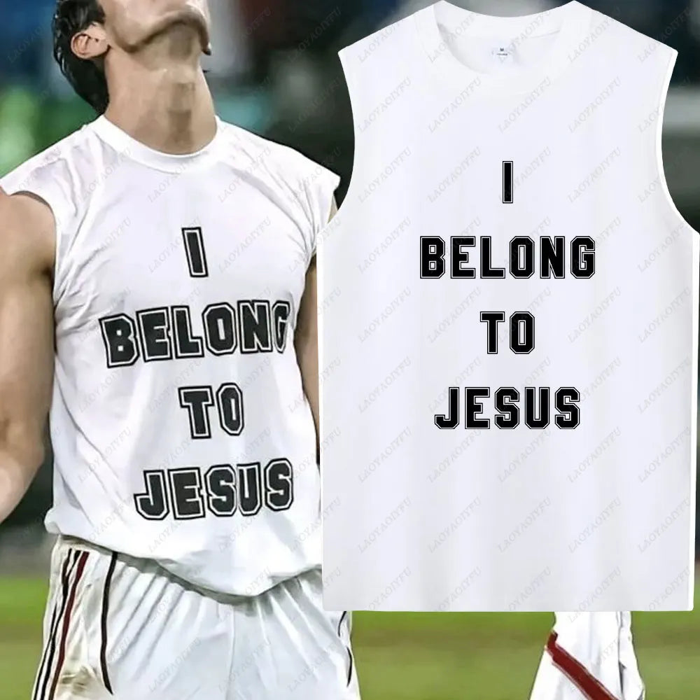 "I Belong to Jesus" Men's Sleeveless Vest – Summer Cotton Christian Tank Top