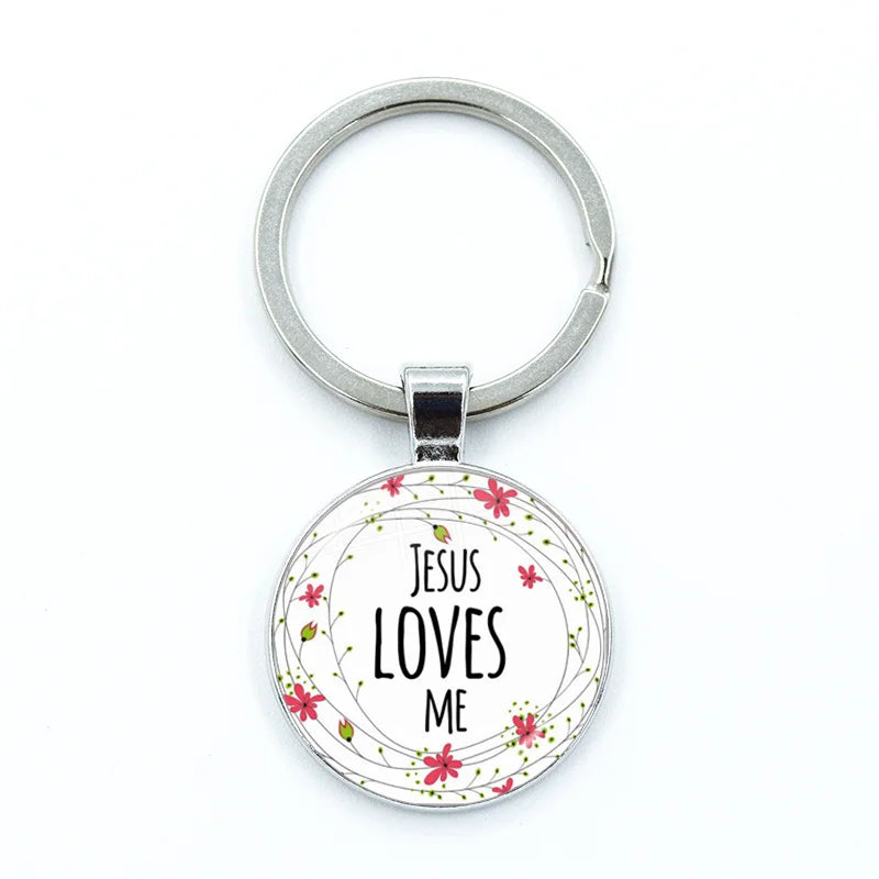 Give Thanks With A Grateful Heart Keychain – Bible Verse Glass Cabochon Charm Gift - Image 5