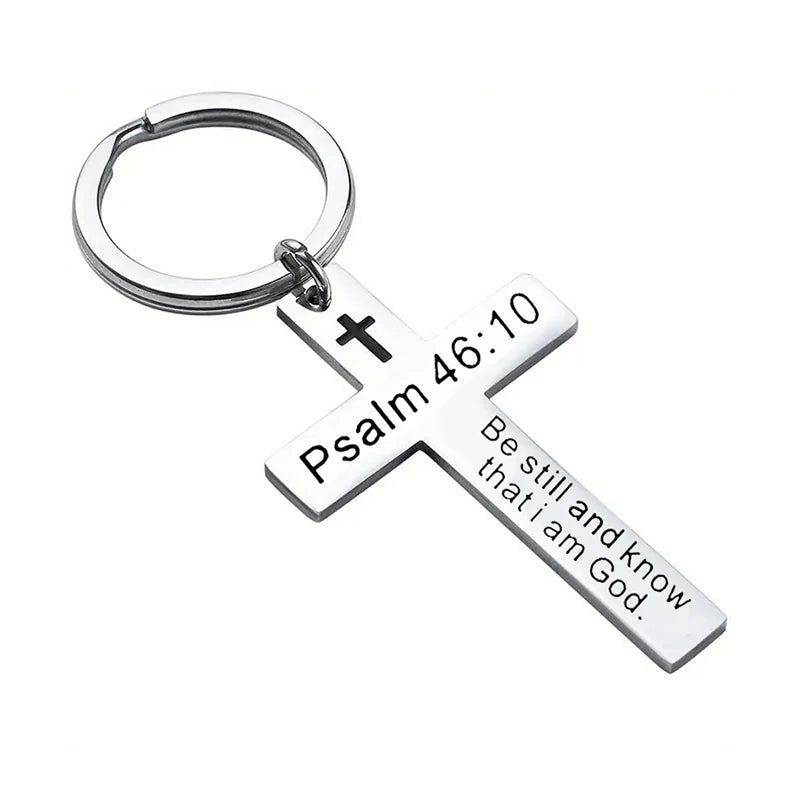 Christian Bible Verse Cross Pendant Keychain - Image 11