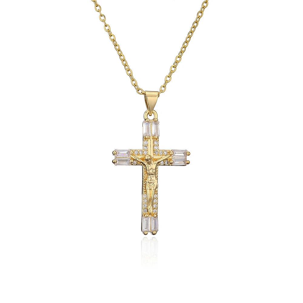 NEWBUY Gold Color Jesus Cross Pendant Necklace – Stainless Steel Christian Jewelry for Men & Women - Image 9