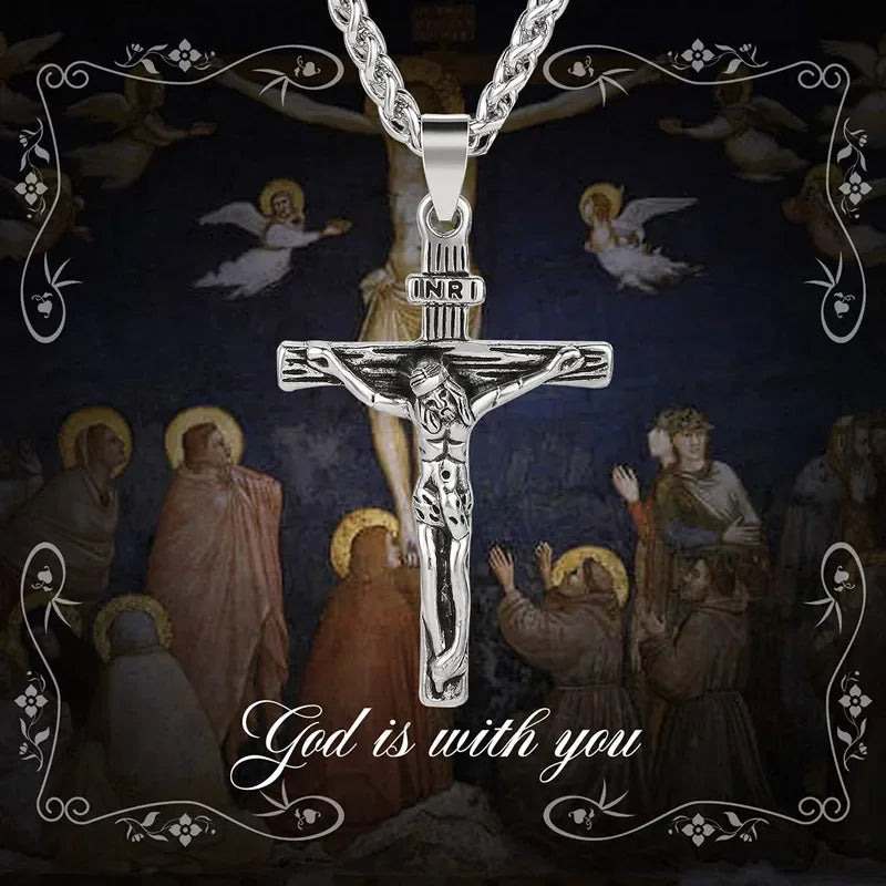 New Religious Jesus Cross Necklace – Fashion Gold Color Pendant for Men & Women - Image 2