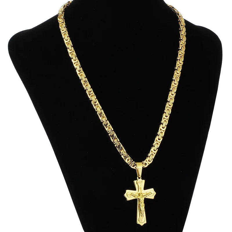 Diyalo Religious Jesus Cross Necklace for Men - Image 2