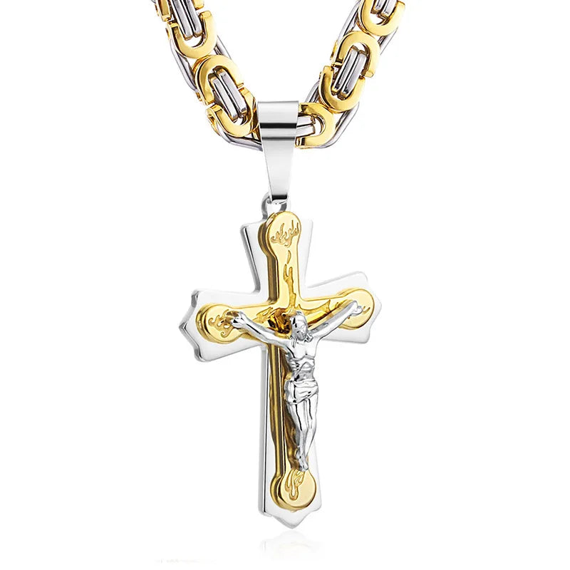Diyalo Religious Jesus Cross Necklace for Men - Image 7
