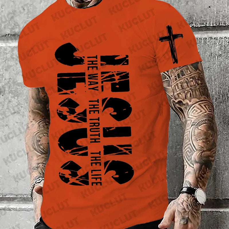 "Jesus – The Way, The Truth, The Life" T-Shirt – Retro Christian Streetwear for Men - Image 10