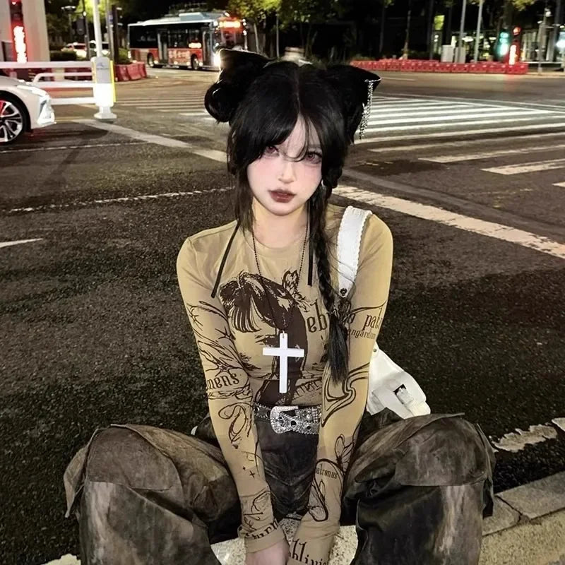 New Gothic Cool Y2K Wood Cross Pendants Necklaces Unisex Black White Red Hip Hop Charm Chain Choker Necklace Fashion Jewelry - Image 5