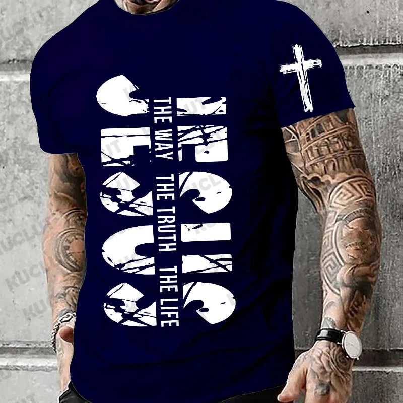 "Jesus – The Way, The Truth, The Life" T-Shirt – Retro Christian Streetwear for Men - Image 8
