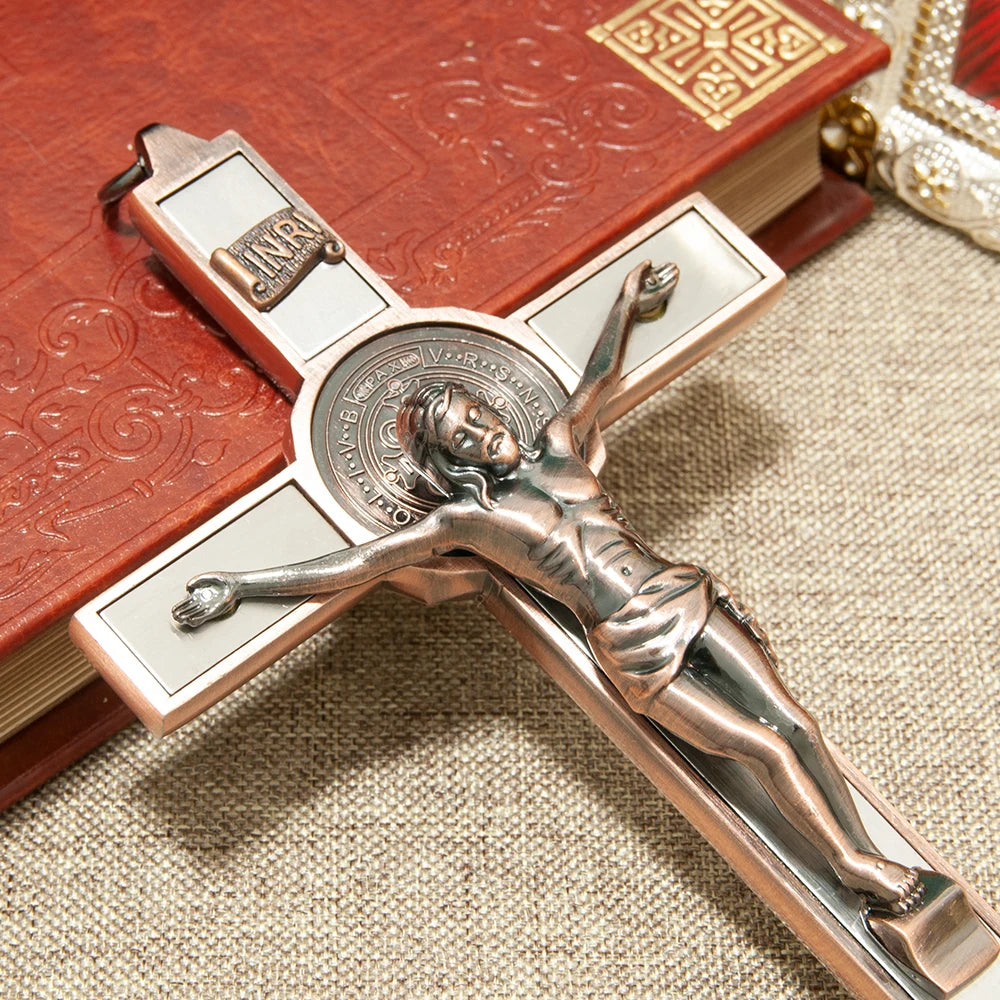 HT New Alloy Gold-Plated INRI Jesus Christ Crucifix - Image 4