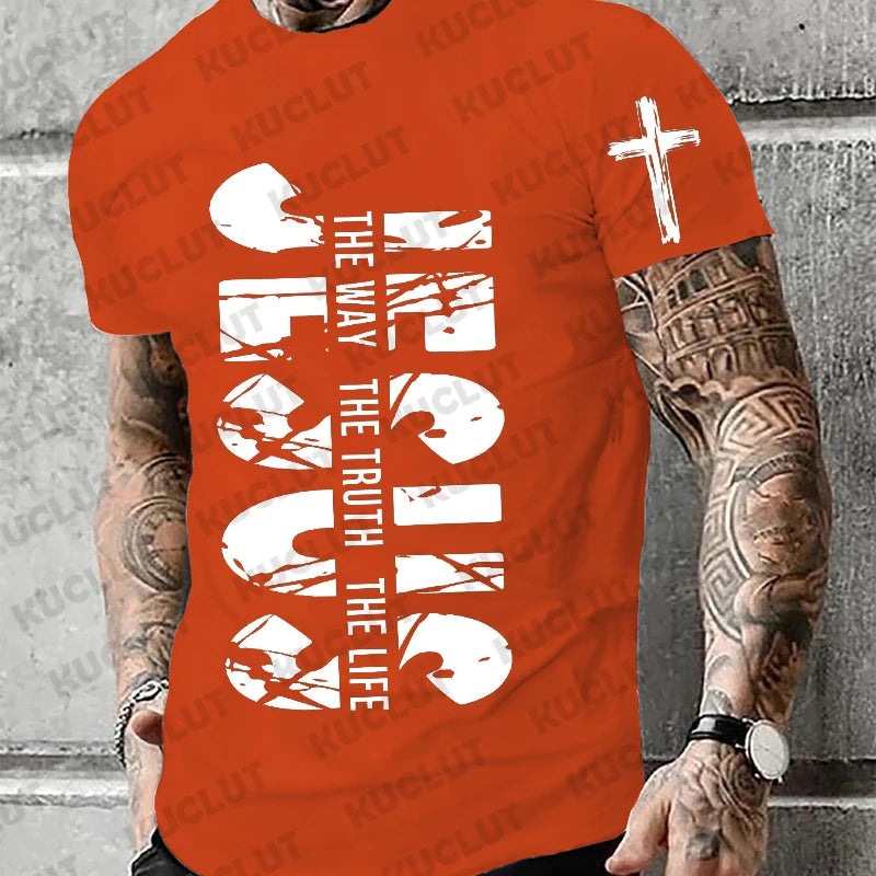"Jesus – The Way, The Truth, The Life" T-Shirt – Retro Christian Streetwear for Men - Image 7