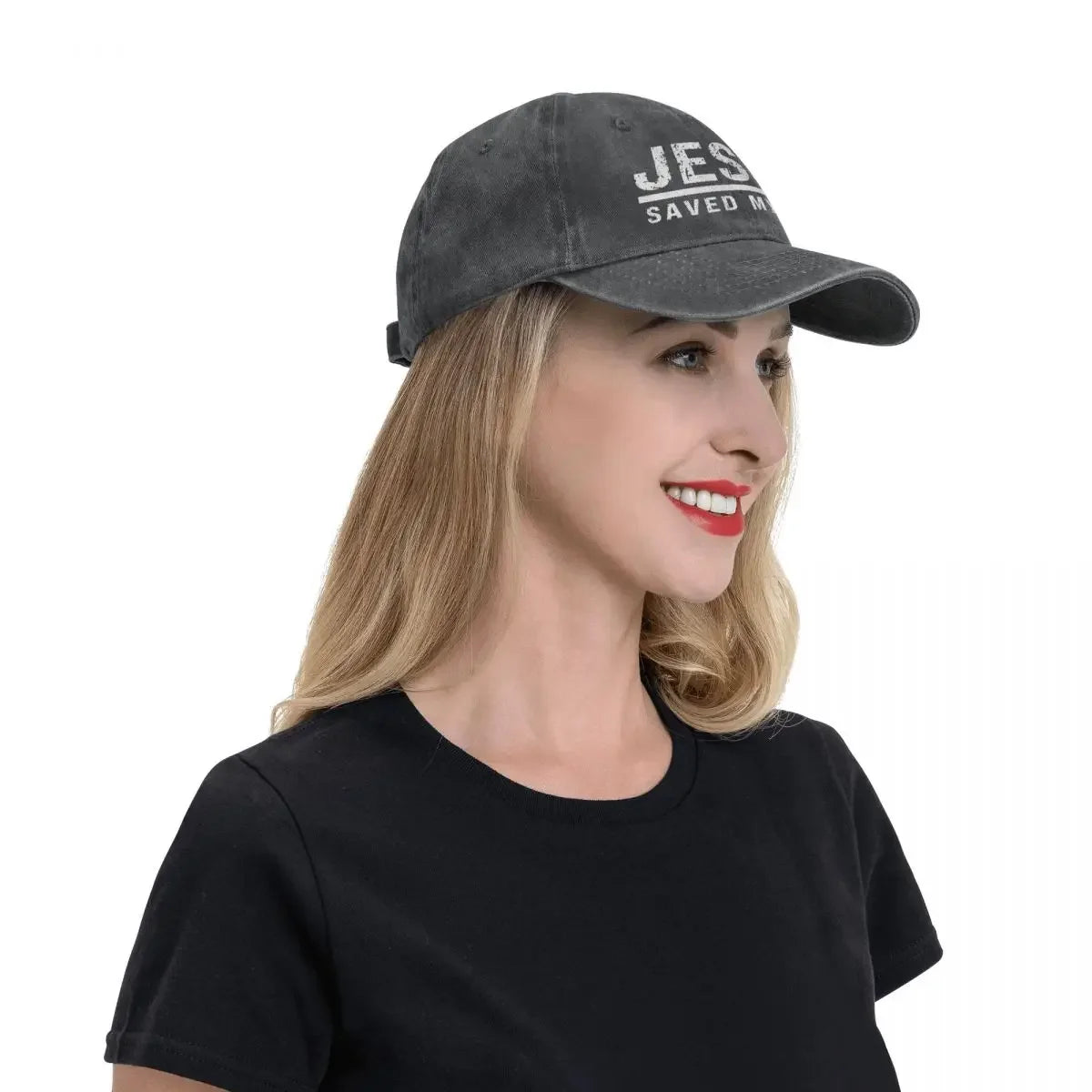 2023 Washed Cotton "Jesus Saved My Life" Cap – Christian Ponytail Baseball Hat - Image 6