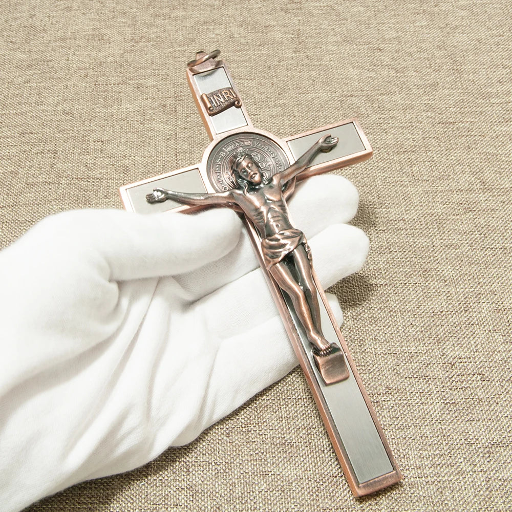 HT New Alloy Gold-Plated INRI Jesus Christ Crucifix - Image 3