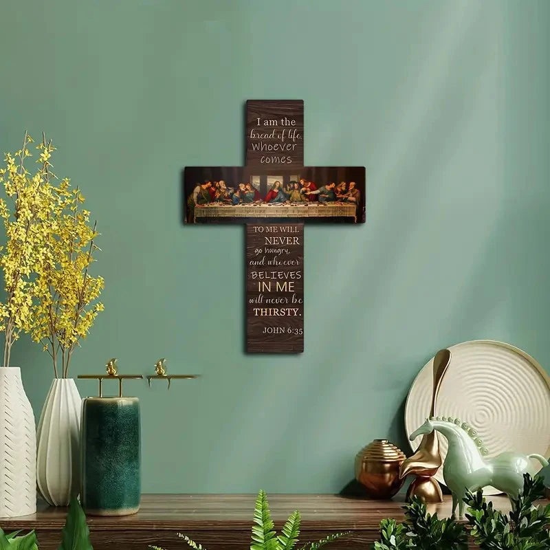 Bread Of Life Last Supper Scene Wooden Sign - Image 4