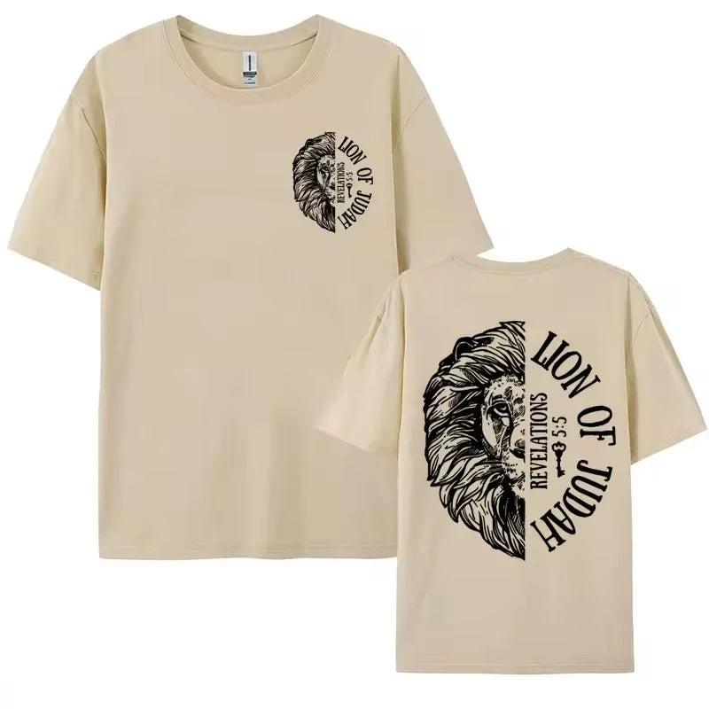 Lion of Judah "Jesus Loves You" T-Shirt – Aesthetic Christian Oversized Tee for Men & Women - Image 5
