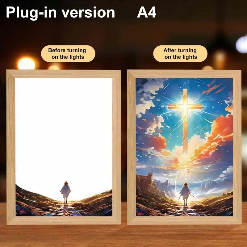 Lumin Works "Jesus – I Am Always With You" 4D LED Wall Art Light - Image 16