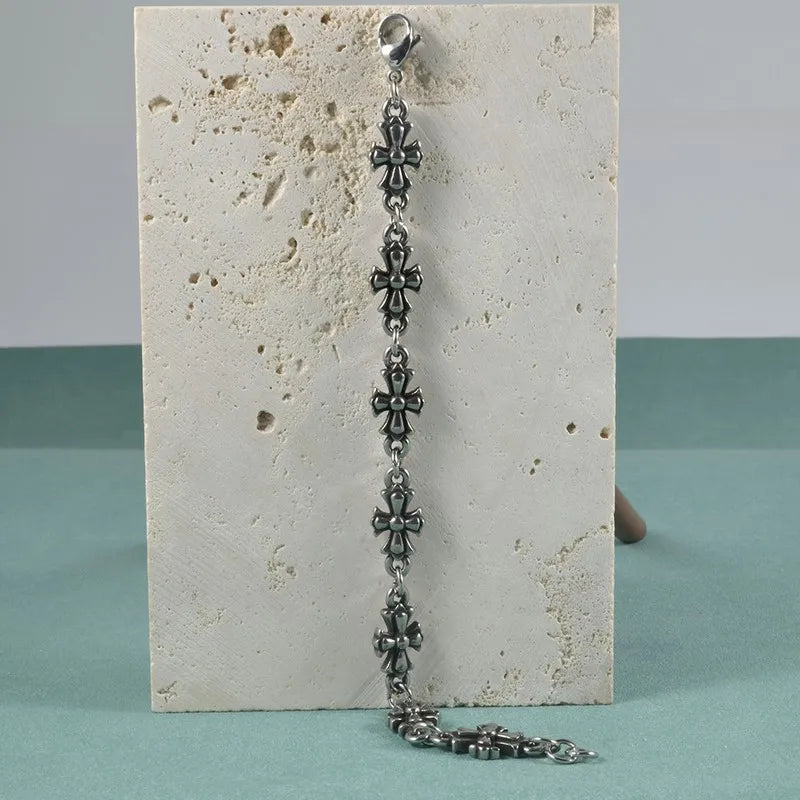 Gothic Punk Cross Chain Bracelets - Image 4