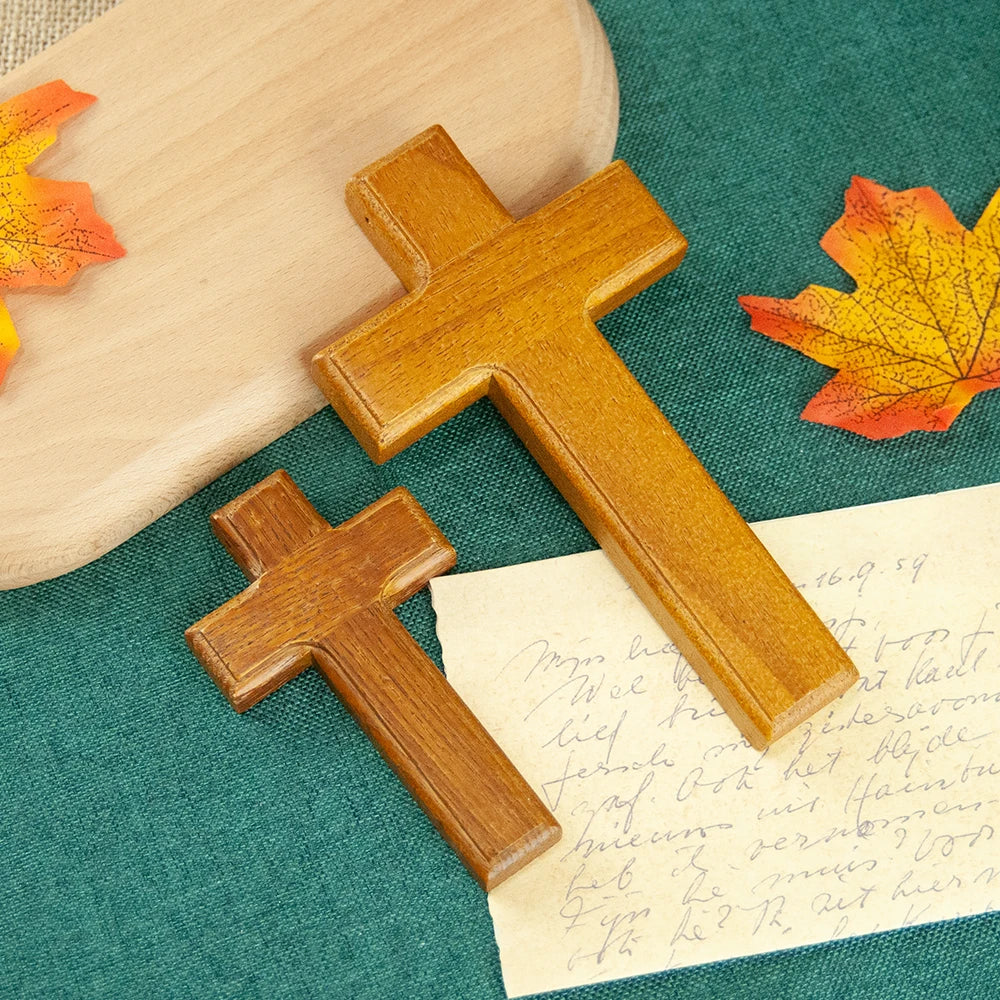 HT Wooden Christian Church Cross – Religious Decoration or Holding Cross Gift - Image 2