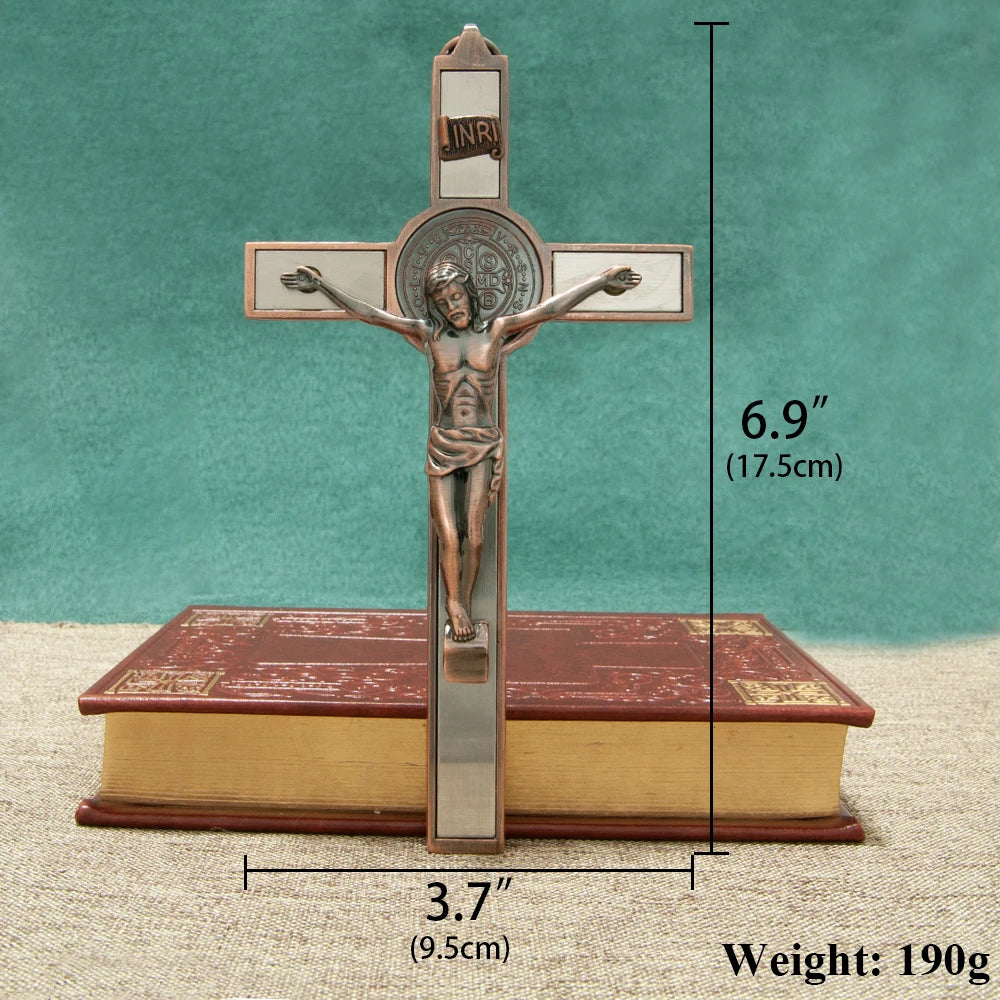 HT New Alloy Gold-Plated INRI Jesus Christ Crucifix