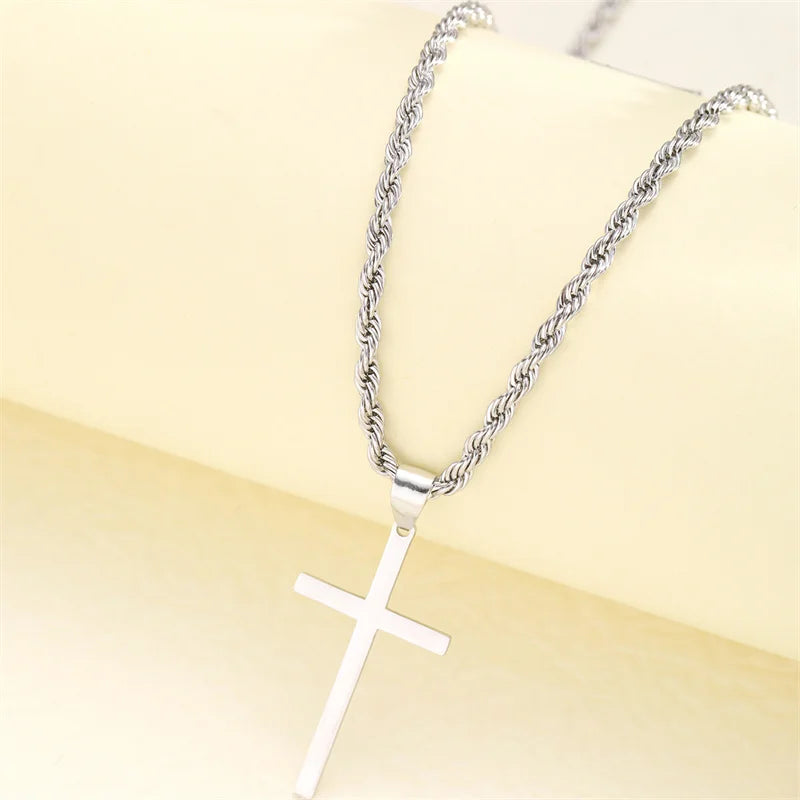 2024 Vintage Twisted Chain Cross Necklace – Boho Christian Pendant Jewelry for Men & Women - Image 8