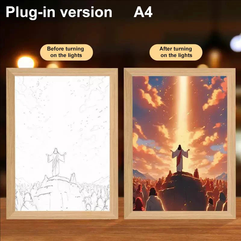 Lumin Works "Jesus – I Am Always With You" 4D LED Wall Art Light - Image 9