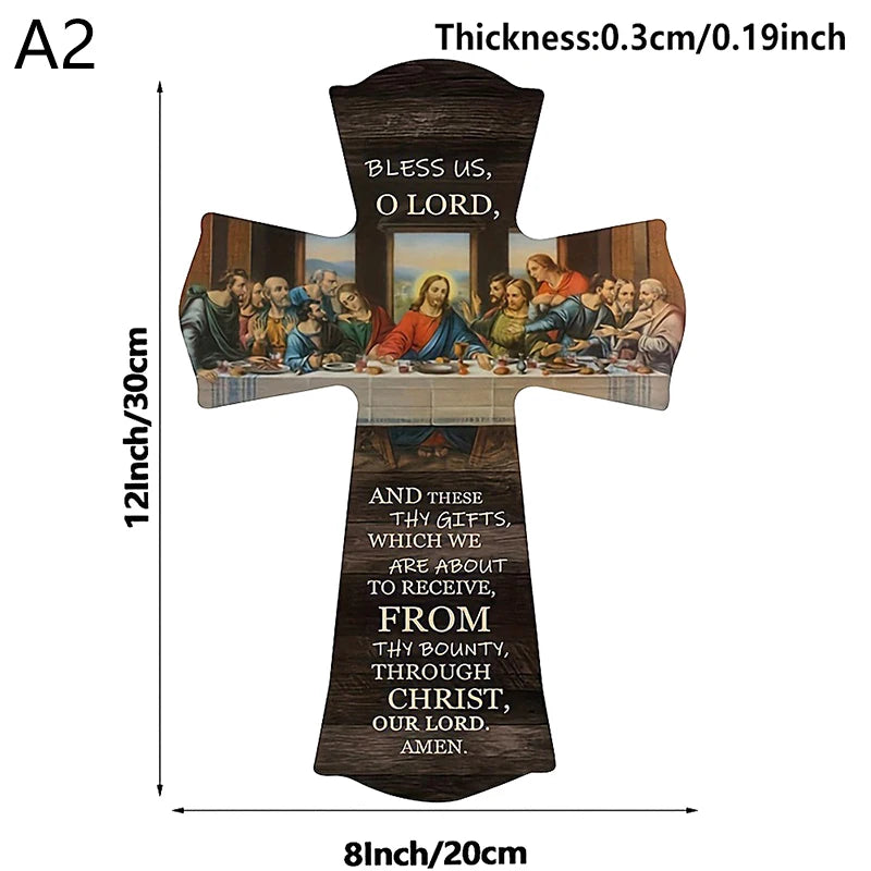 Bread of Life Last Supper – Wooden Cross Wall Art & Bible Verse Plaque - Image 7